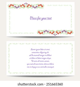 Template for wedding or invitation card with abstract floral background