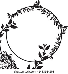 Template wedding invitation cards, elegant flower frame. Vector