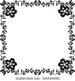 Template wedding invitation cards, elegant flower frame. Vector