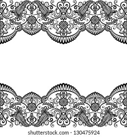 Template for wedding, invitation or greeting card with lace fabric background