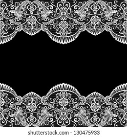 Template for wedding, invitation or greeting card with lace fabric background