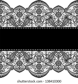 Template for wedding, invitation or greeting card with lace border