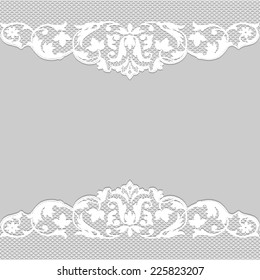 Template for wedding, invitation or greeting card with lace border