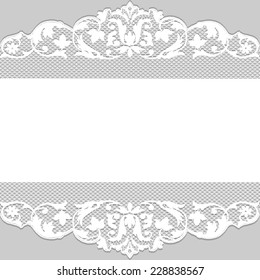 Template for wedding, invitation or greeting card with lace border
