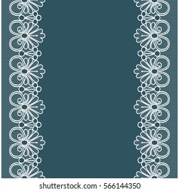 Template for wedding, invitation or greeting card with white lace border