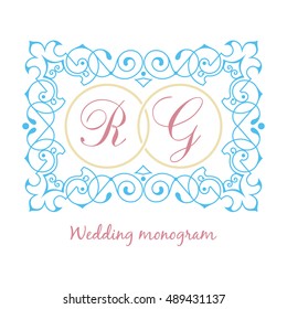 Template wedding monograms. It can be used for wedding decoration printing, invitations and other design projects.
