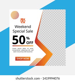 template weekend special sale for social media post