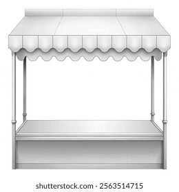 Template White Blank Awning Set for Shop and Restaurant. vector isolated with white background.