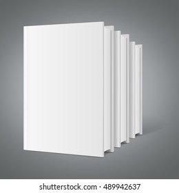 Template White Blank Book Stack. Ready for Your Design. Vector illustration of books mock up