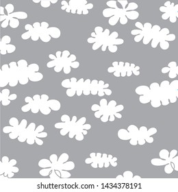 template white clouds or flowers on gray background, for different purposes