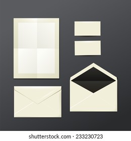 template of white Envelopes, paper and postage stamps, vector eps10 illustration