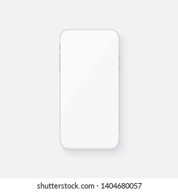 Template of white mobile phone.