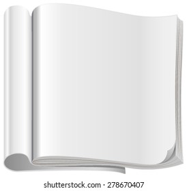 Template white open magazine. Isolated illustration in vector format