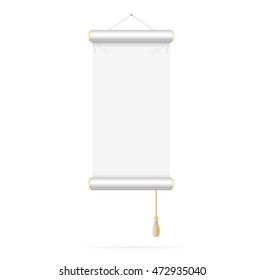 Template White Paper Scroll on a Light Background. Vector illustration