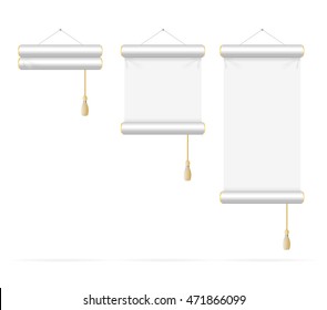 Template White Scroll Set. Different Types. Vector illustration