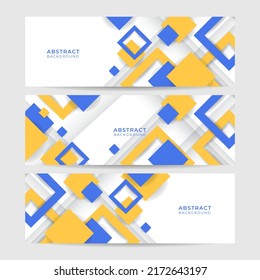 Template of white web banners with diagonal elements for social media cover background. Universal design for advertising business, travel, food and other. Vector illustration