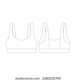 plantilla correa ancha bikini ilustración vectorial superior diseño plano de la colección de ropa