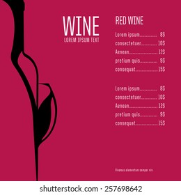 Template wine list, card, cover or invitation. Elegant design, stylish. Vector illustration.