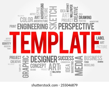 TEMPLATE word cloud, business concept