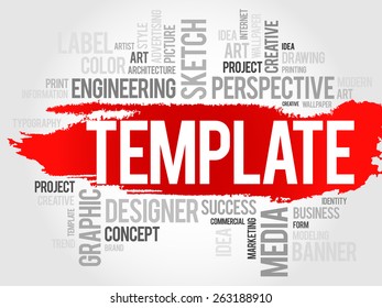 TEMPLATE word cloud, business concept