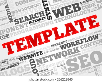 TEMPLATE word cloud, business concept
