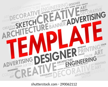 TEMPLATE word cloud, business concept