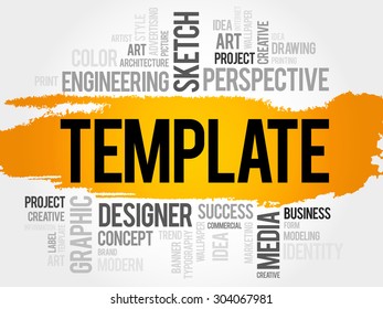 TEMPLATE word cloud, business concept