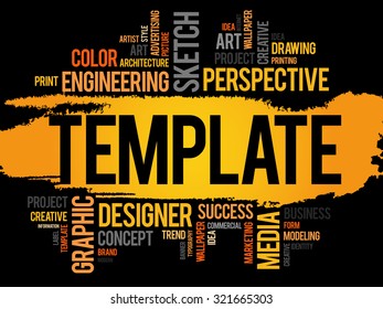 TEMPLATE word cloud, business concept