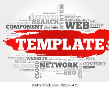 TEMPLATE word cloud, business concept