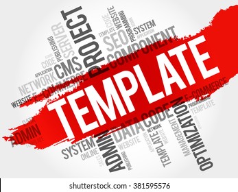 TEMPLATE word cloud, business concept