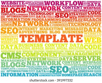 TEMPLATE word cloud, business concept