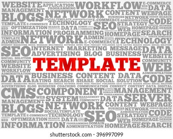 TEMPLATE word cloud, business concept