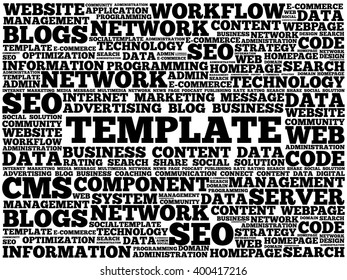 TEMPLATE word cloud, business concept