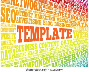 TEMPLATE word cloud, business concept