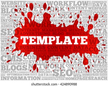 TEMPLATE word cloud, business concept
