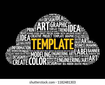 TEMPLATE word cloud, creative business concept background