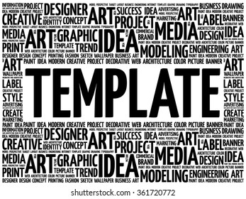 TEMPLATE word cloud, creative business concept background