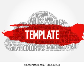 TEMPLATE word cloud, creative business concept background