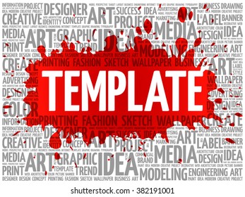 TEMPLATE word cloud, creative business concept background