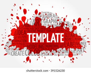 TEMPLATE word cloud, creative business concept background