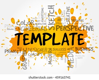 TEMPLATE word cloud, creative business concept background