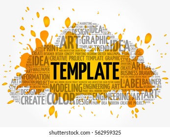 TEMPLATE word cloud, creative business concept background