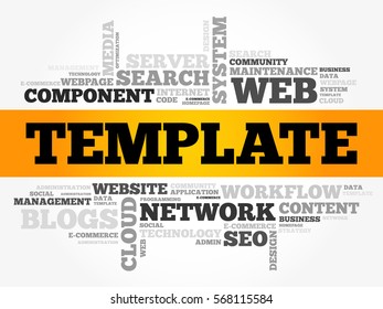 TEMPLATE word cloud, technology business concept background