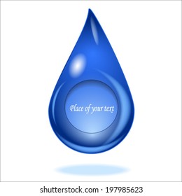 Template for writing of texts a type of a drop of water.