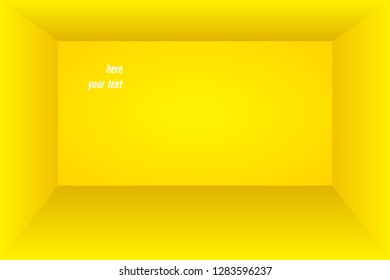 Template yellow empty room. Wall, floor and ceiling in 3d rendering. Eps10