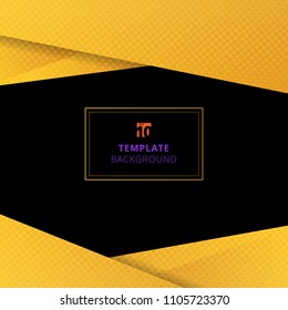 Template yellow geometric background with halftone texture. You can use for design print, brochure, poster, banner, website, Presentation. Vector illustration