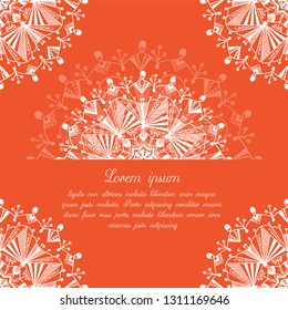 Template for yoga studio or event, wedding invitation, gift certificate, postcard, business card, coloring book, or fashion design. Vector illustration EPS 10.