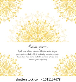 Template for yoga studio or event, wedding invitation, gift certificate, postcard, business card, coloring book, or fashion design. Vector illustration EPS 10.