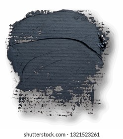 Template for your banner text - hand drawn oval textured black oil paint brush stroke with shadows on the lower layer, isolated on white background. EPS10 vector illustration.