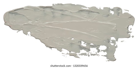 Template for your banner text - textured white oil paint brush stroke, isolated on white background. EPS10 vector illustration